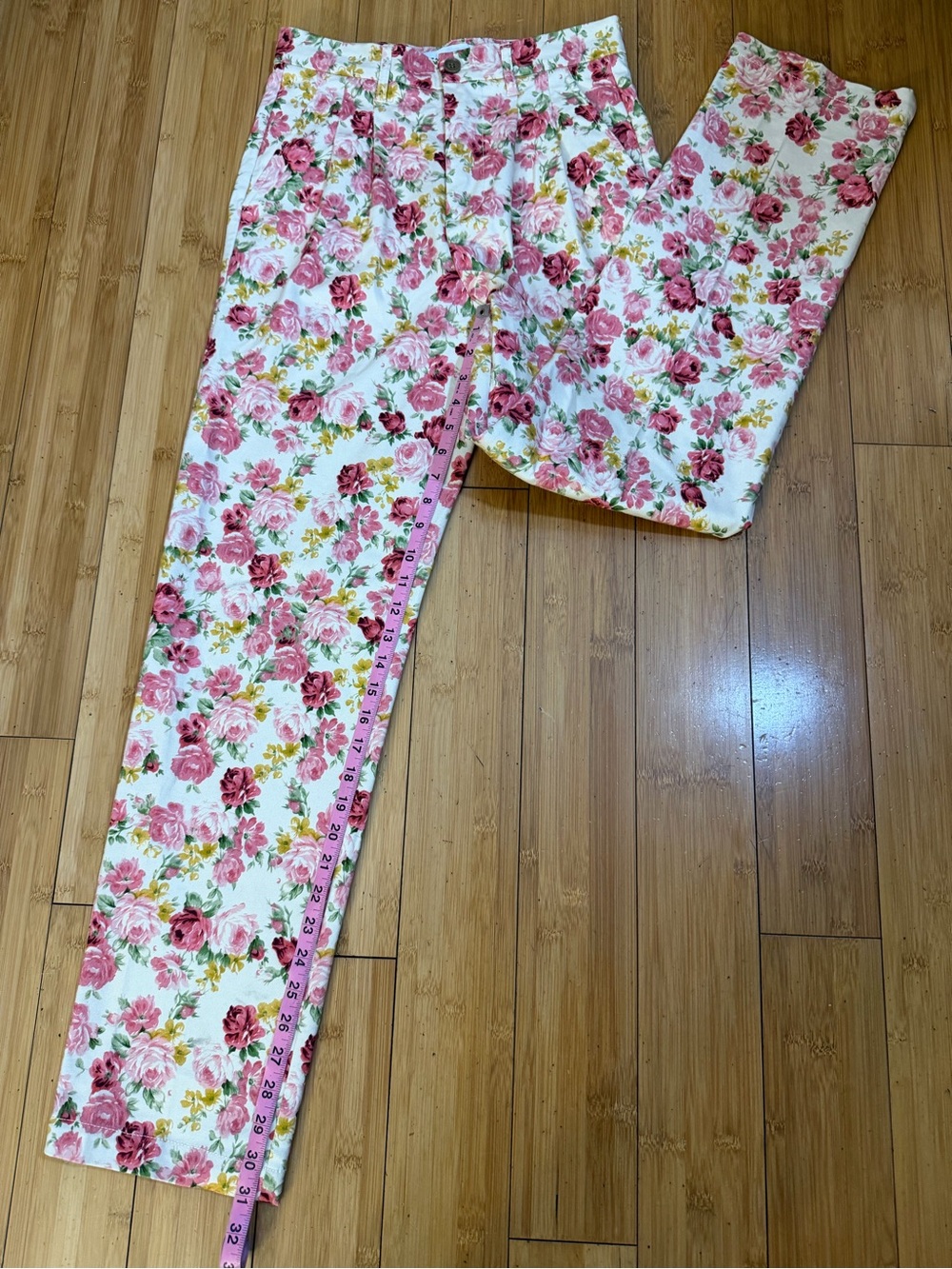 NWOT Teddy Fresh Floral Pleated Trouser Pants Size 27 - Picture 13 of 15